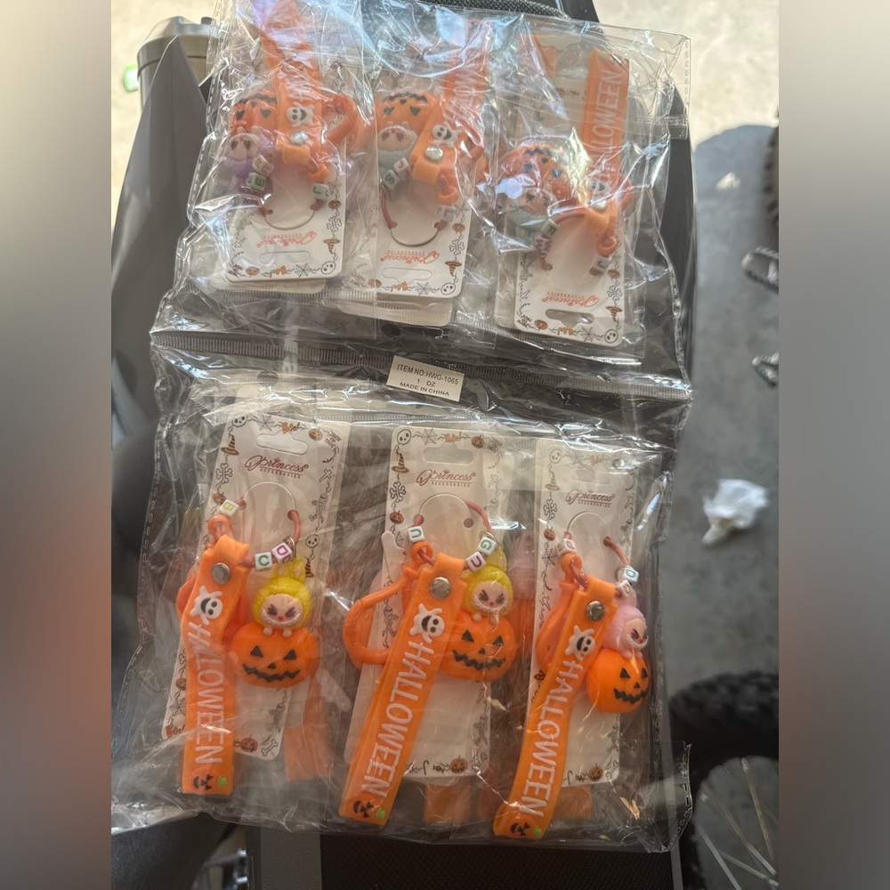 Halloween Keychain Set with Pumpkin and Labubu